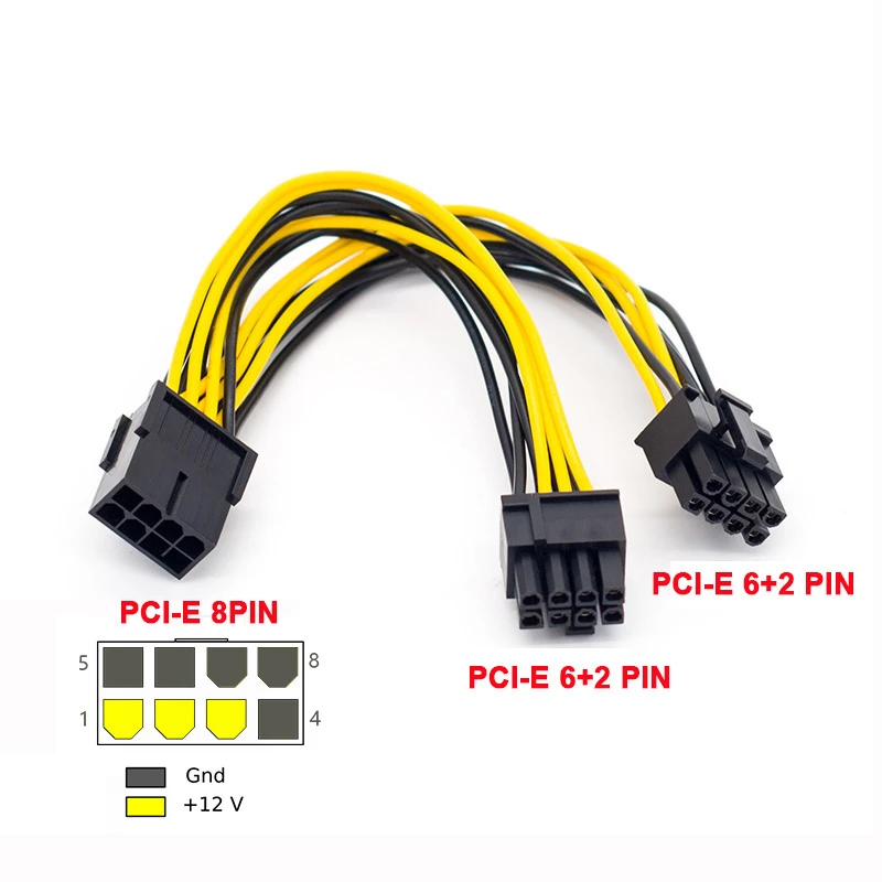 מפצל PCIE - מ 8 ל שני יציאות 6 +2