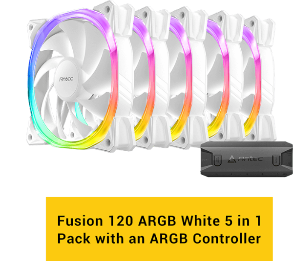 מאוררים למארז Antec Fusion 120mm ARGB 5 PACK Fan And Conntroller