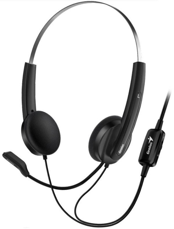 אוזניות ומיקרופון Volume Control Genius HS-220U BLK USB