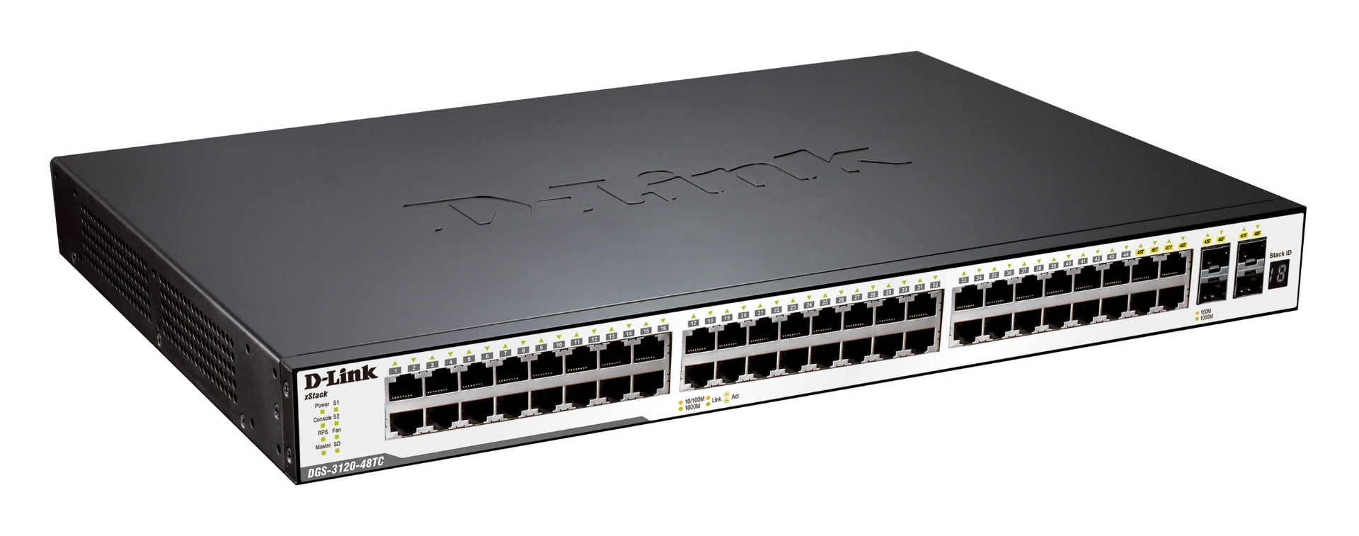 SWITCH 48 PORT 4 X SFP/GIGA PORTS + PHY. STACK PORTS UPTO 40GBPS, SDCARD, L2/L3 MANAGED