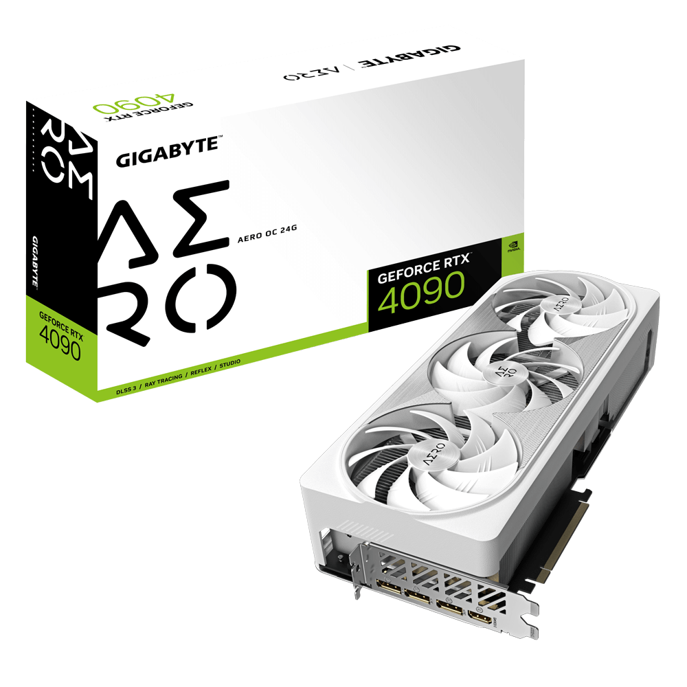 כרטיס מסך Gigabyte GeForce RTX 4090 AERO OC 24GD White