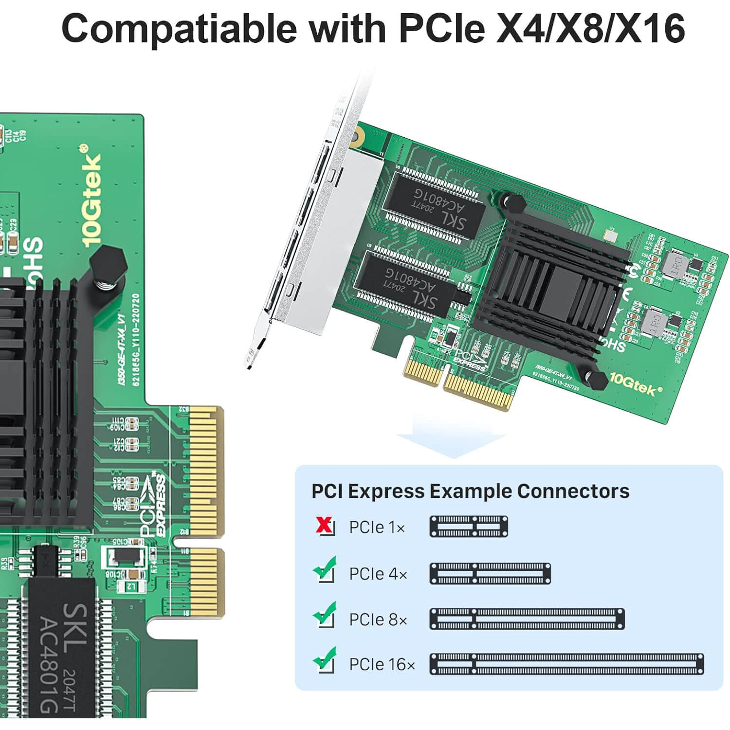 10GTEK 1G 4-PORTS PCI-EX4 NETWORK CARD