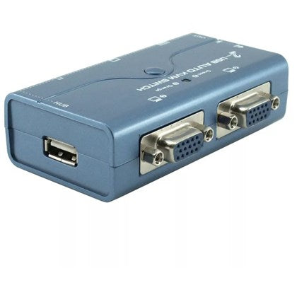 2 PORT USB / VGA KVM SWITCH Gold Touch