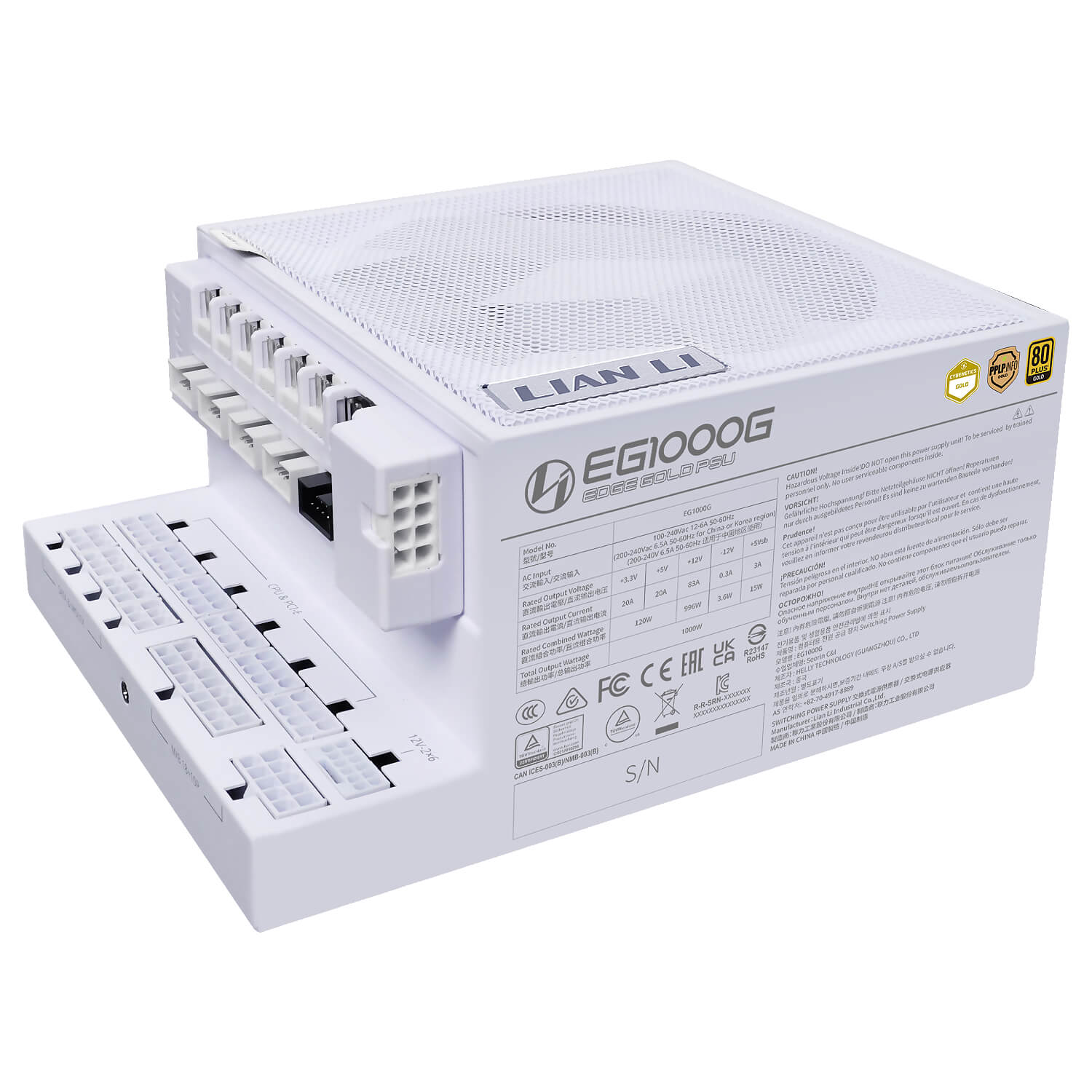 ספק כוח Lian-Li EDGE 1000W Gold White