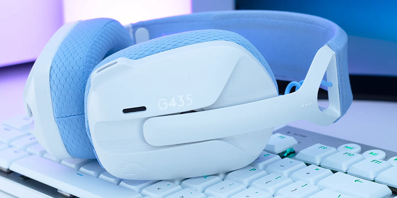 אוזניות קשת אלחוטיות לגיימינג Logitech G435 Lightspeed צבע לבן