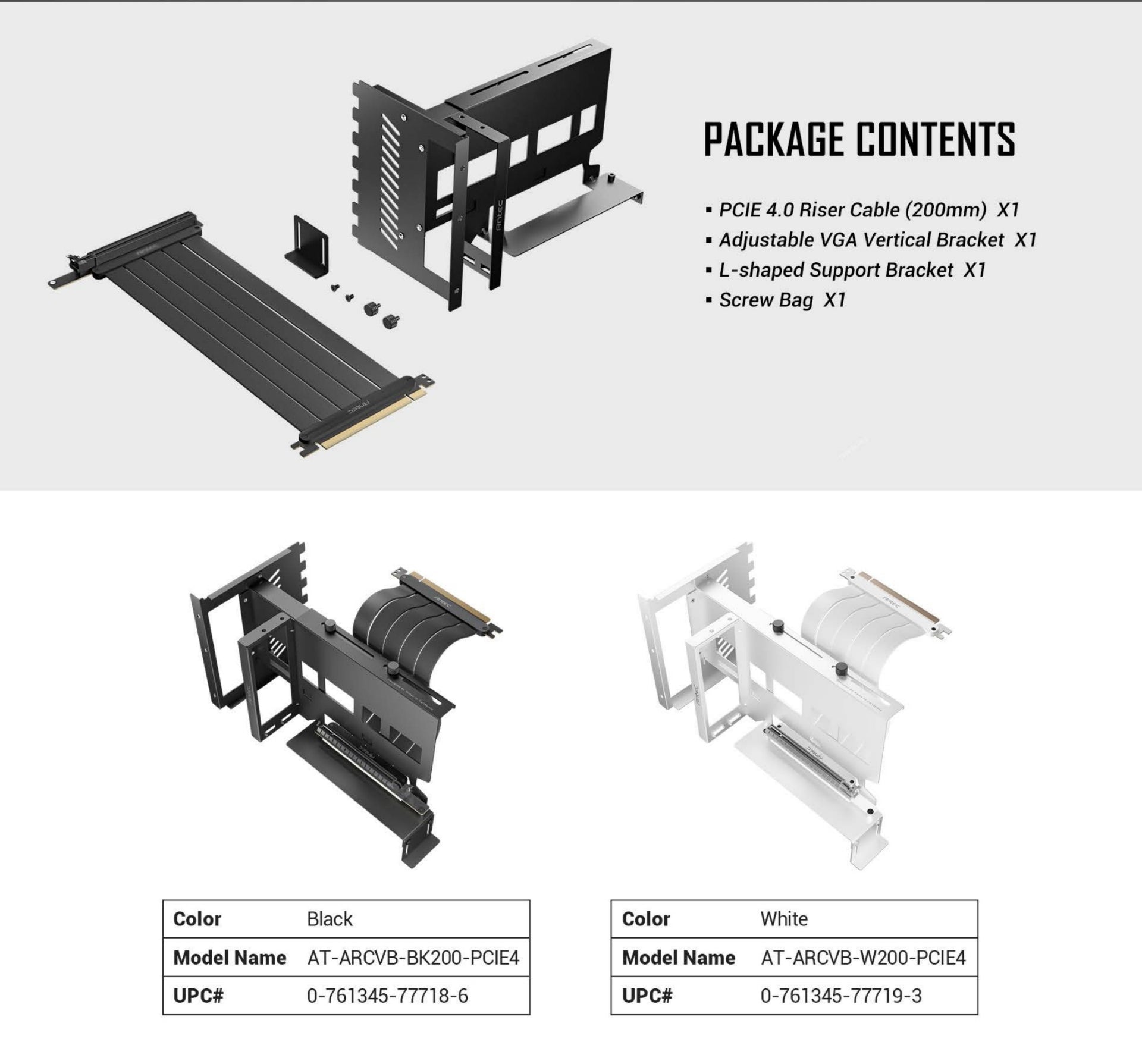 ANTEC PCIE4 VERTICAL GPU BRACKET BLACK - Cryptech