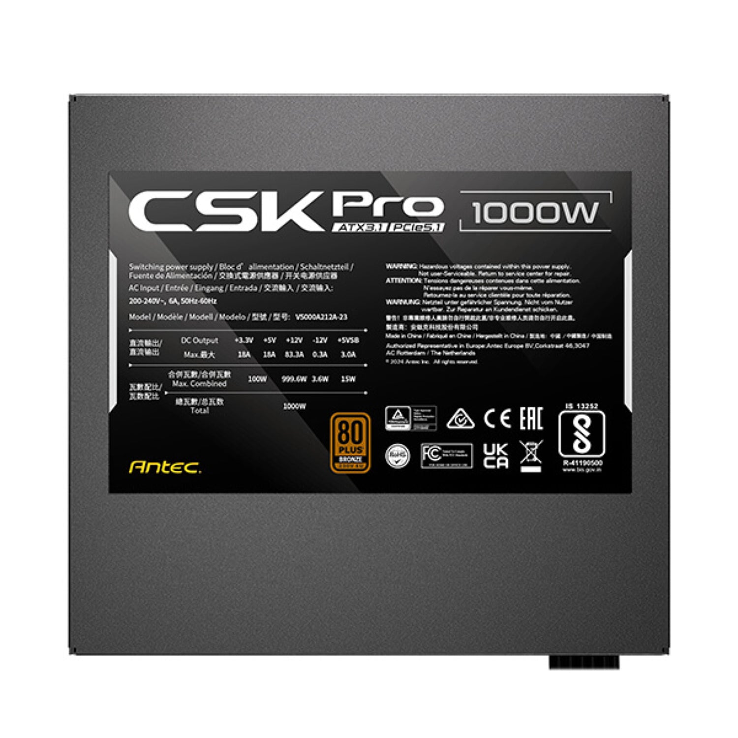 Antec PSU CSK Pro 1000W ATX3.1 80 + Bronze