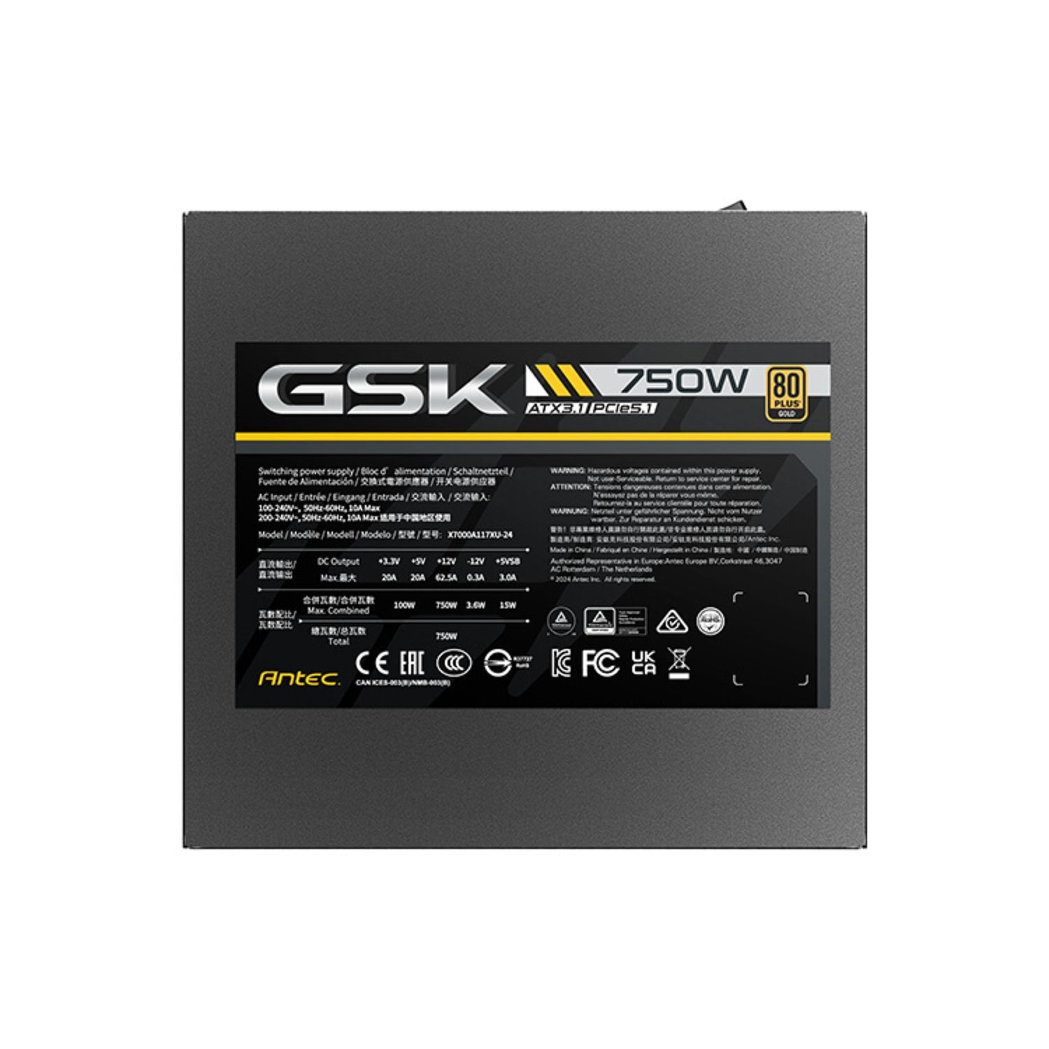 Antec PSU GSK 750W ATX3.1 80 + Gold Full Modular