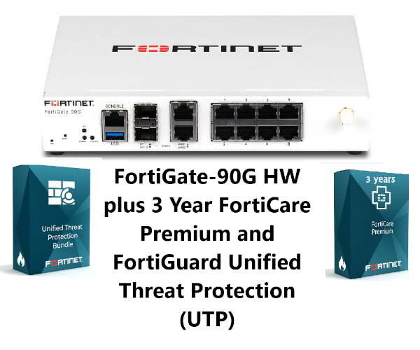 באנדל מכשיר ושירות Fortigate-90G Plus 3Y FortiCare Prem and UTP