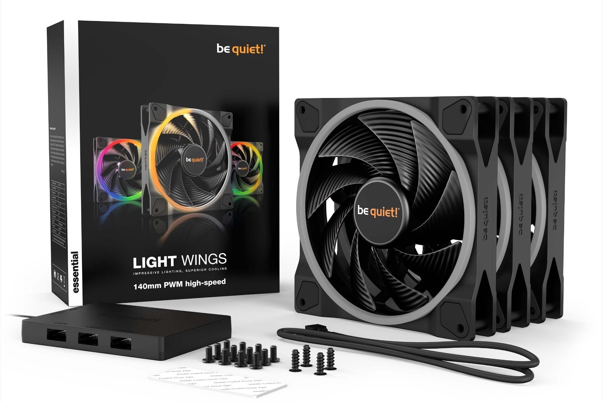 BE QUIET! LIGHT WINGS 140MM PWM HIGH-SPEED 3 PACK - Cryptech