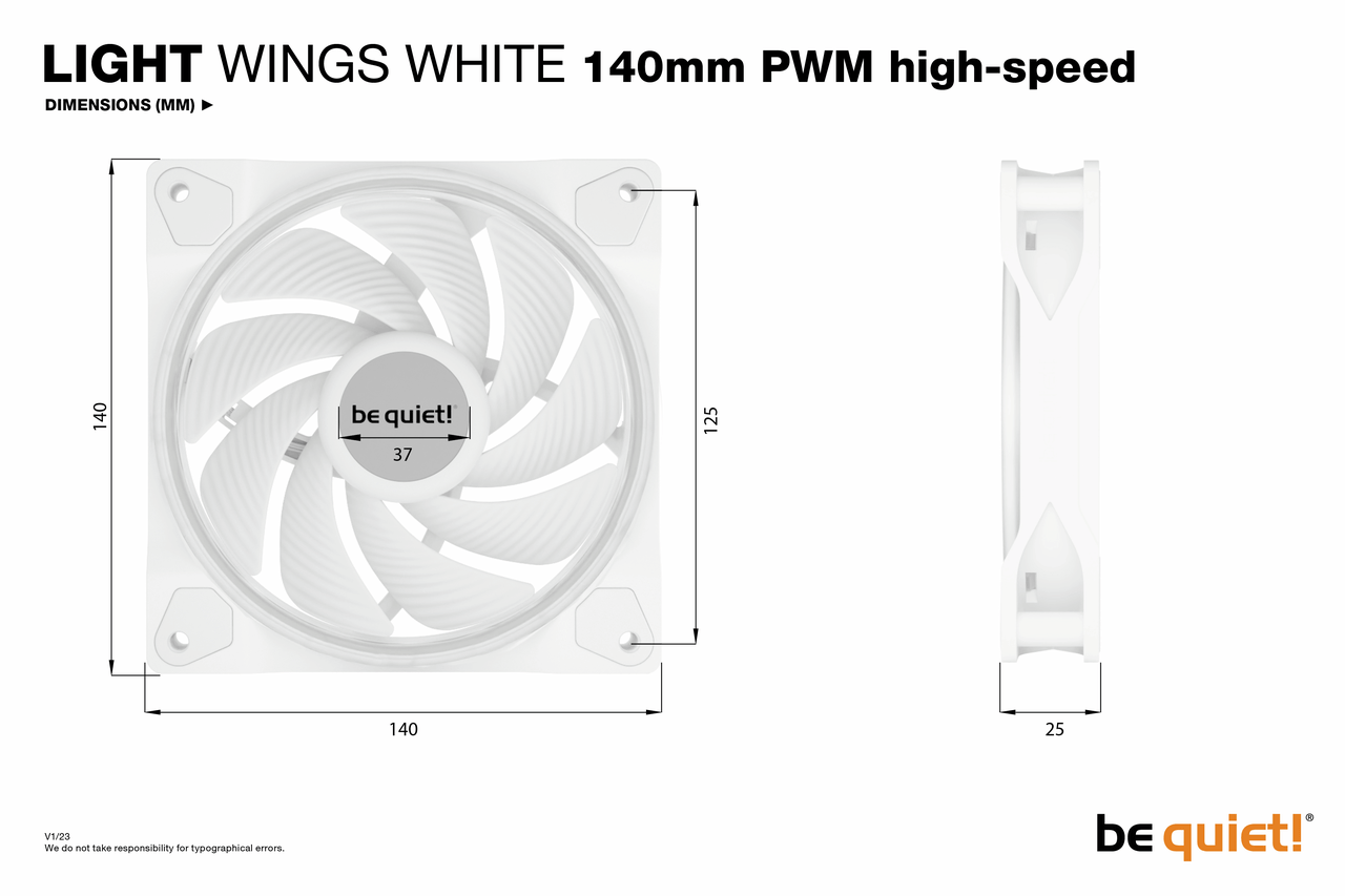 BE QUIET! LIGHT WINGS WHITE 140MM PWM HIGH-SPEED - Cryptech