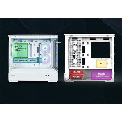 CASE ZALMAN P30 ARGB mATX CASE White