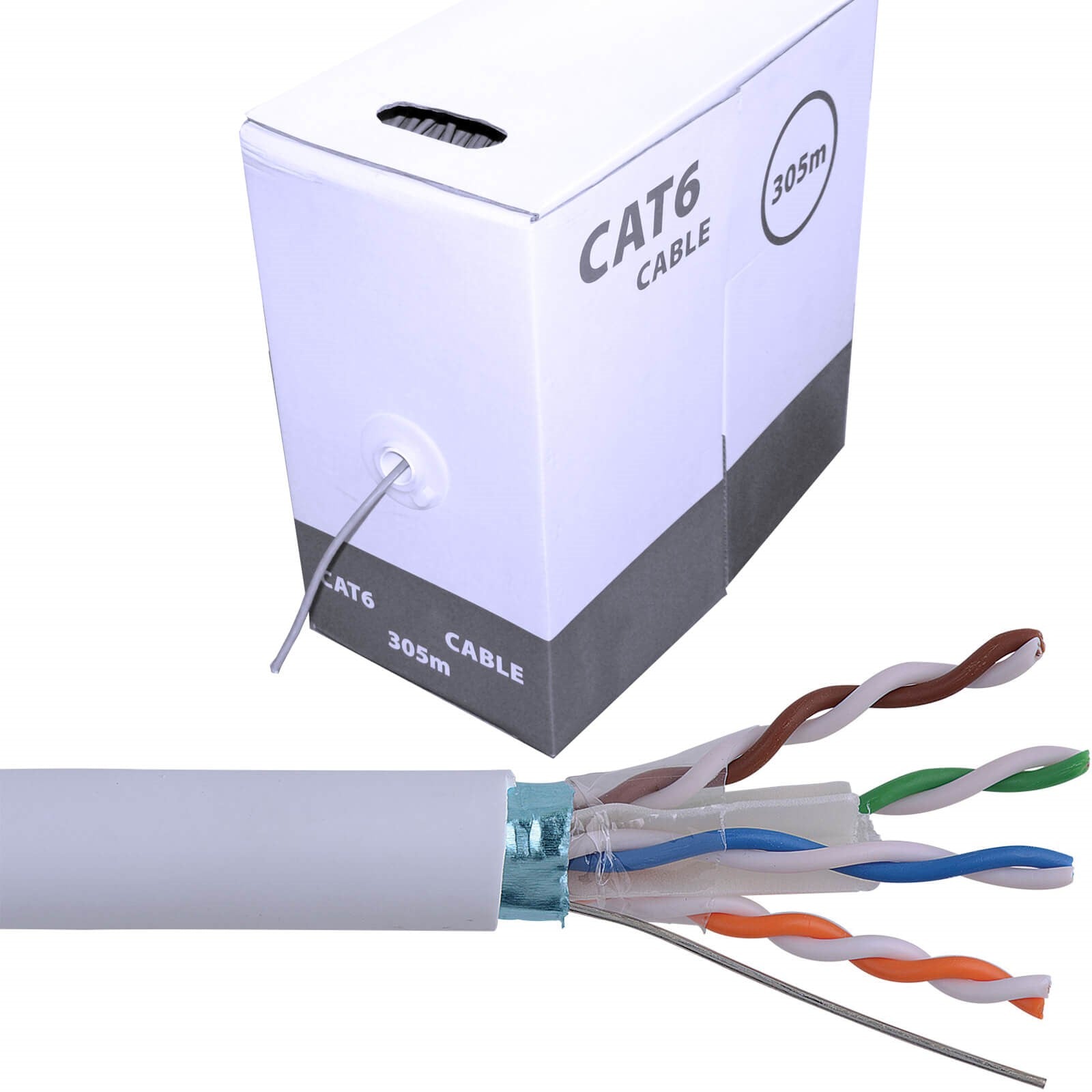 CAT-6 RJ45 305M כבל רשת מסוכך קשיח