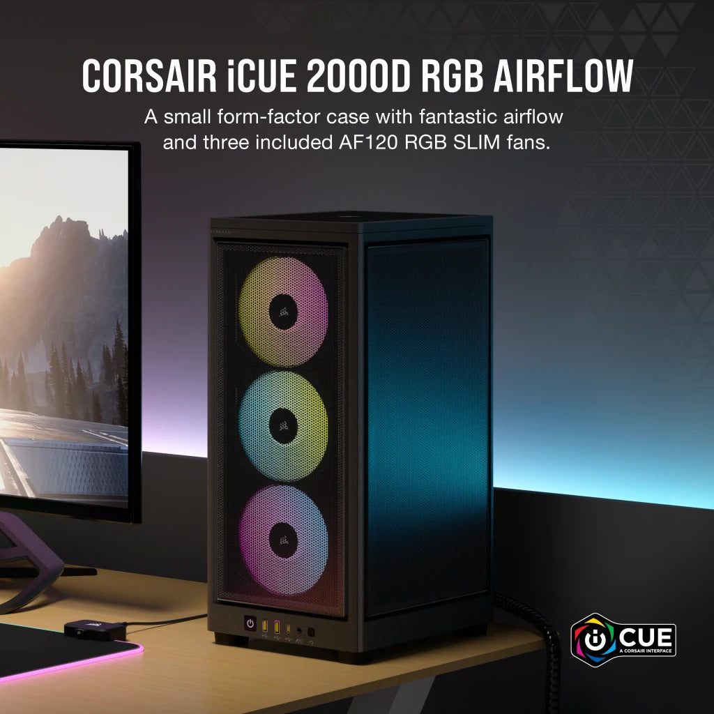 CORSAIR 2000D ICUE RGB AIRFLOW MINI CASE BLACK - Cryptech