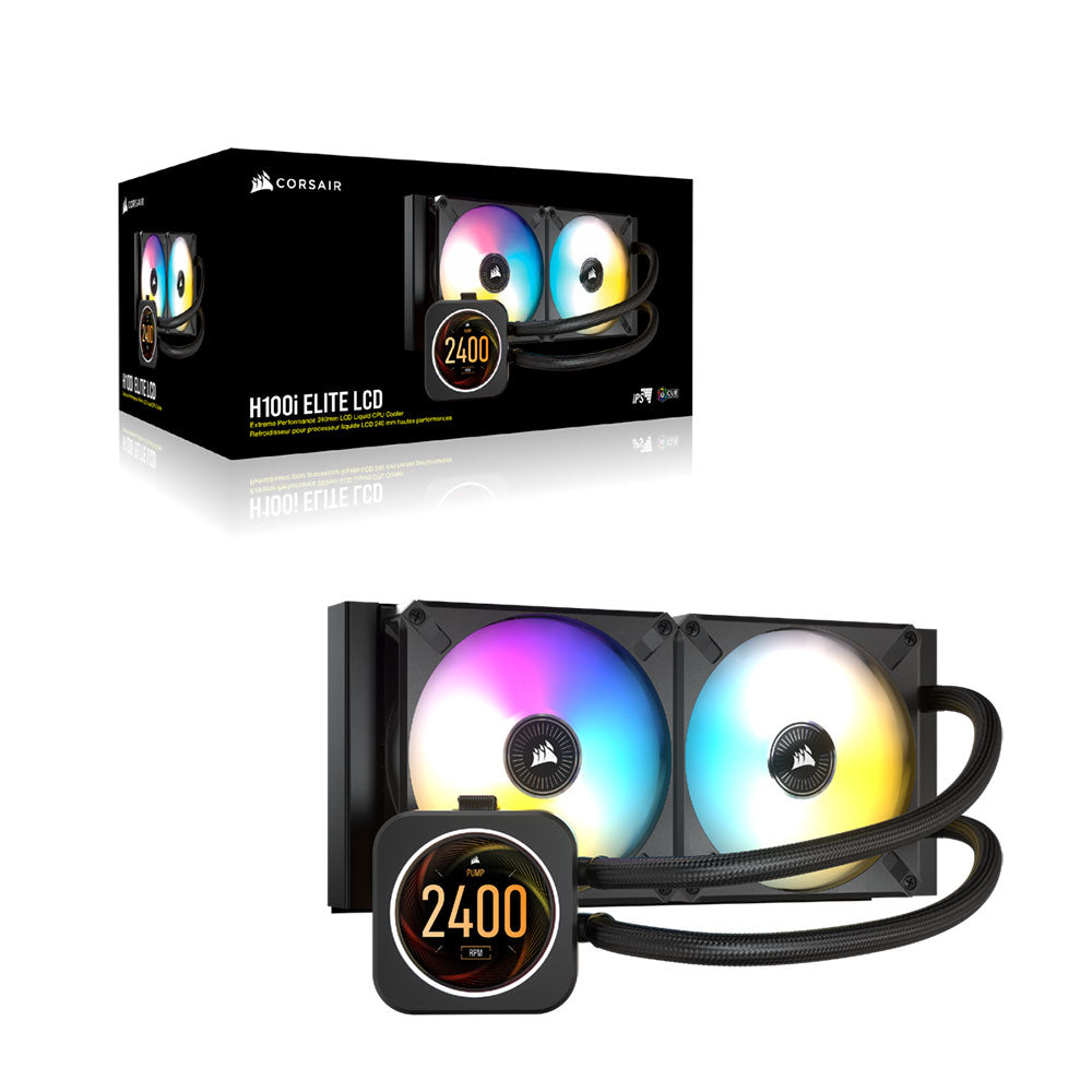 CORSAIR ICUE H100I ELITE LCD DISPLAY LIQUID CPU COOLER - Cryptech