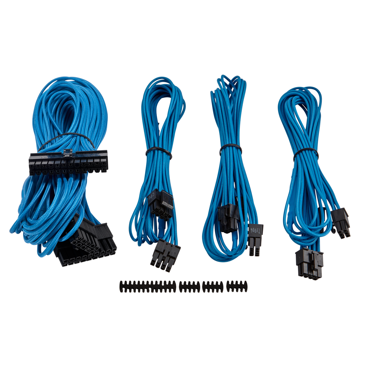 CORSAIR PREMIUM INDIVIDUALLY SLEEVED PSU CABLE KIT STARTER PACKAGE TYPE 4 (GENERATION 3) - BLUE - Cryptech