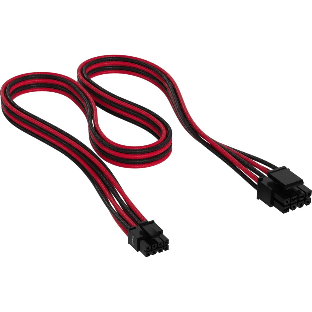 CORSAIR PREMIUM SLEEVED PCIE TYPE 5 GEN 5 RED/BLACK CABLE - Cryptech
