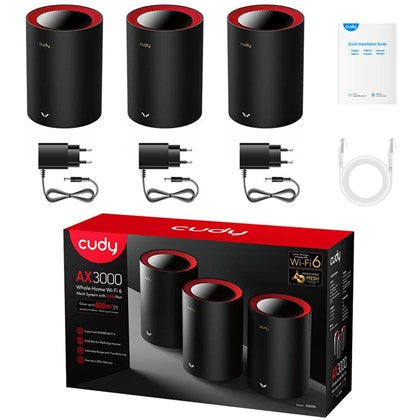 Cudy AX3000 2.5G Whole Home Mesh Wi-Fi 6 System M3000 (3 pack)