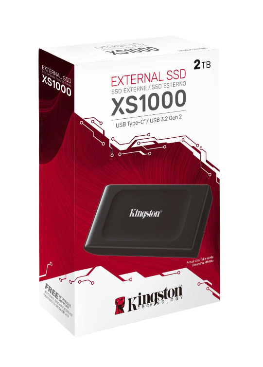 דיסק חיצוני Kingston XS1000 2TB USB 3.2 Gen 2 up to 1050 MB/s - Cryptech