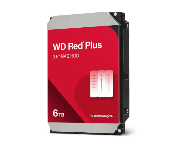 דיסק פנימי WD Red Plus 6TB NAS HDD 3.5 5400RPM SATA III