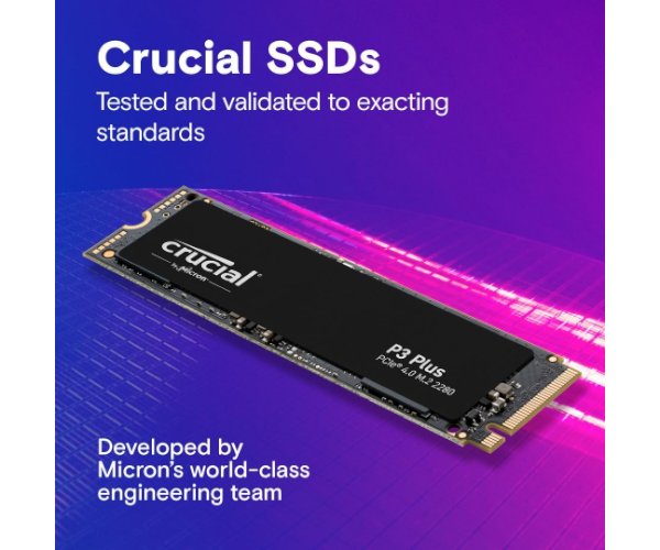 דיסק Crucial P3 500GB 3D NAND NVMe PCIe M.2 SSD gen4 2280