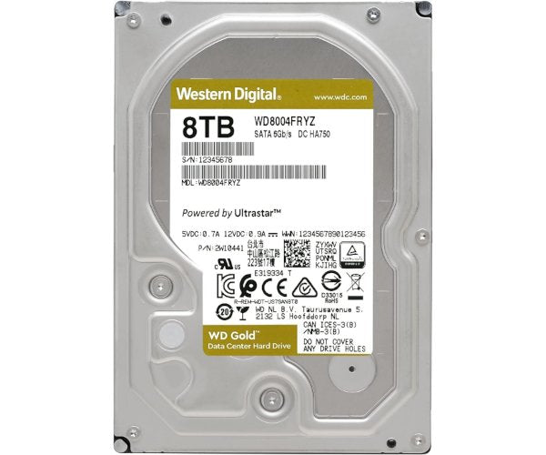 דיסק קשיח 3.5 לנייח WD 8TB Gold Enterprise 256MB Cache 7200RPM