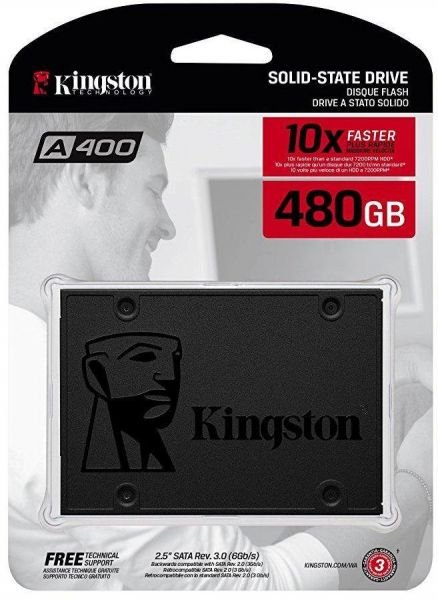 דיסק פנימי 2.5 Kingston A400 480GB SSD 3D NAND - Cryptech