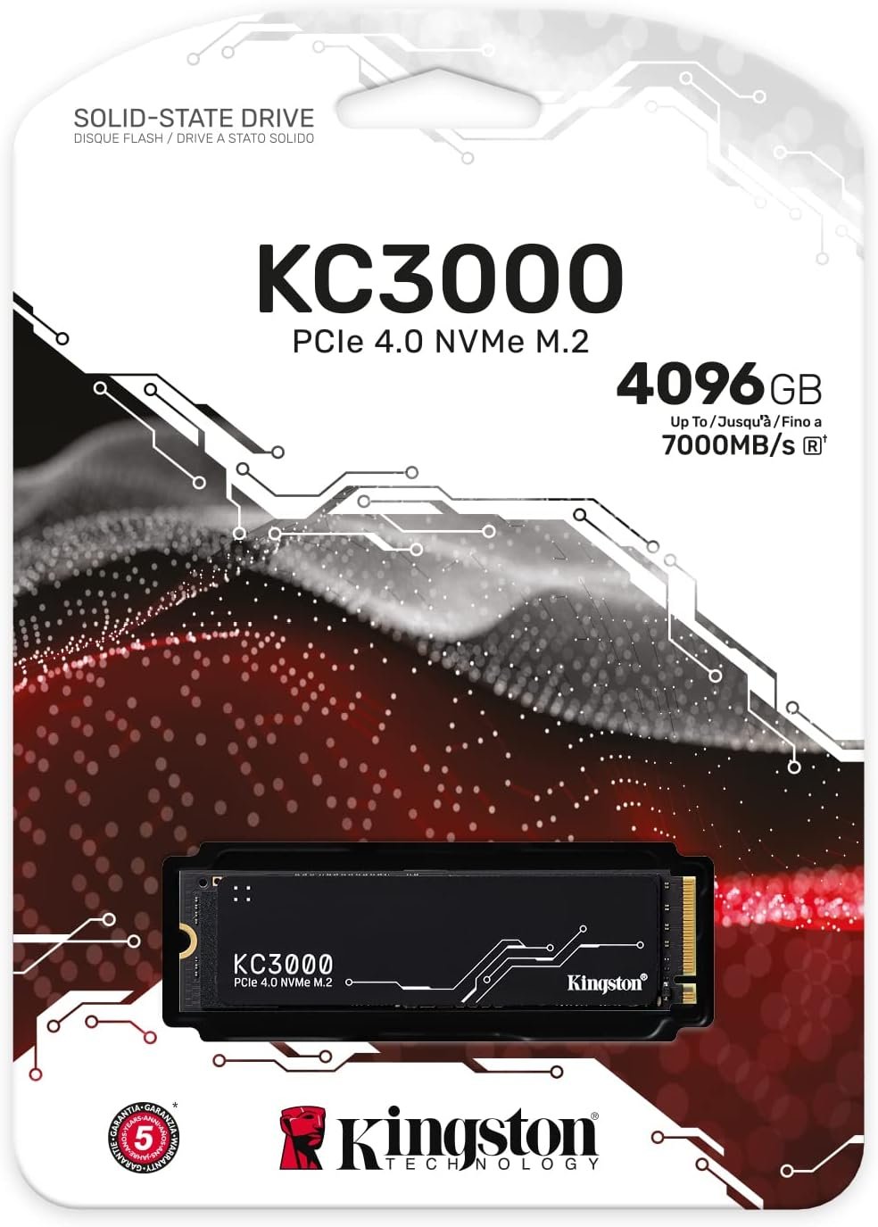 דיסק פנימי Kingston KC3000 4096GB NVME Gen4 7000/7000 R/W - Cryptech