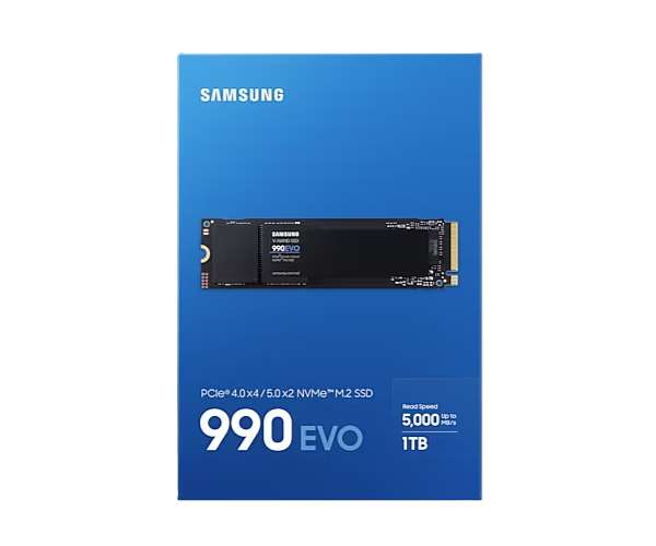 דיסק פנימי Samsung 990 EVO 1TB PCIE4.0X4/5.0X2 NVME gen 4/5