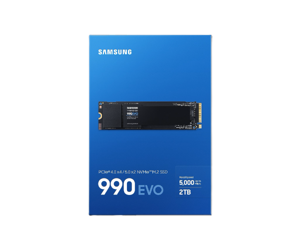 דיסק פנימי Samsung 990 EVO 2TB PCIE4.0X4/5.0X2 NVME gen 4/5