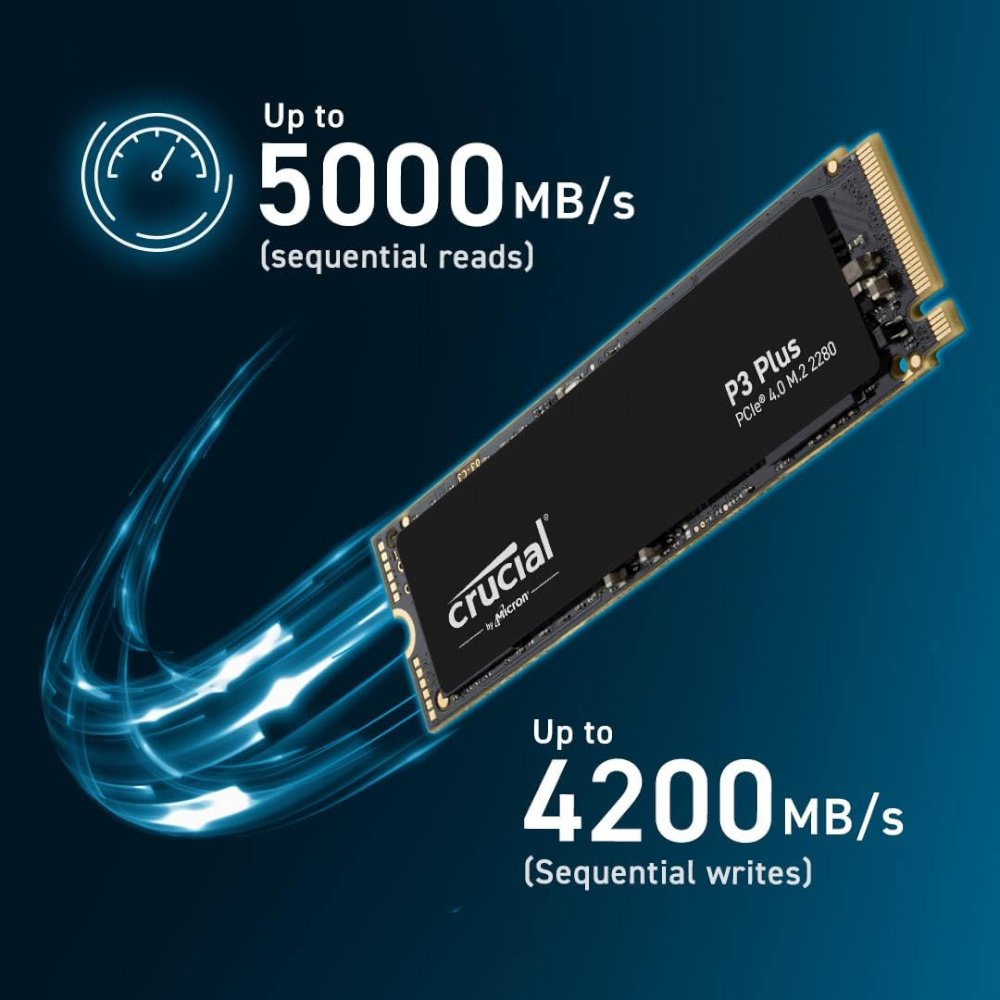 דיסק פנימי Crucial P3 Plus 4TB PCIe Gen4 M.2 2280 SSD - Cryptech