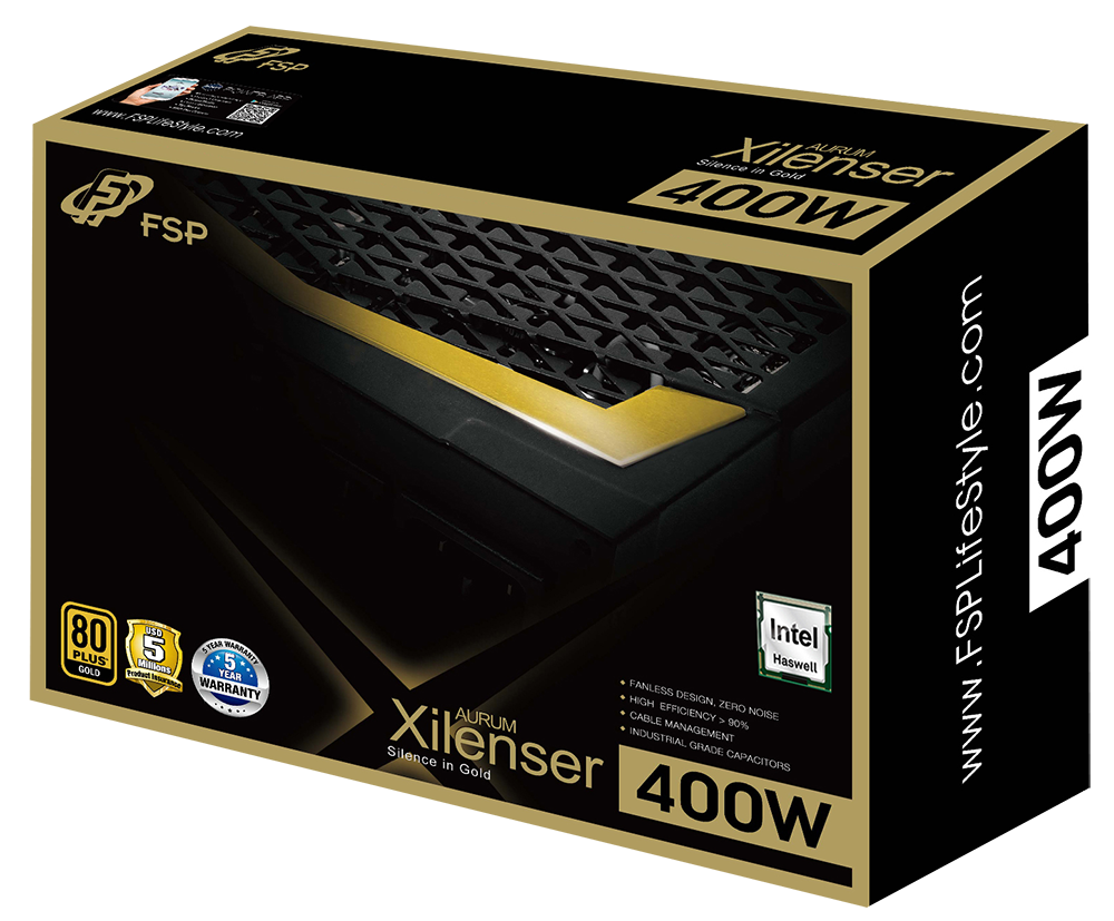 FSP AURUM XILENSER 500W FANLESS 80+ GOLD PFC - Cryptech