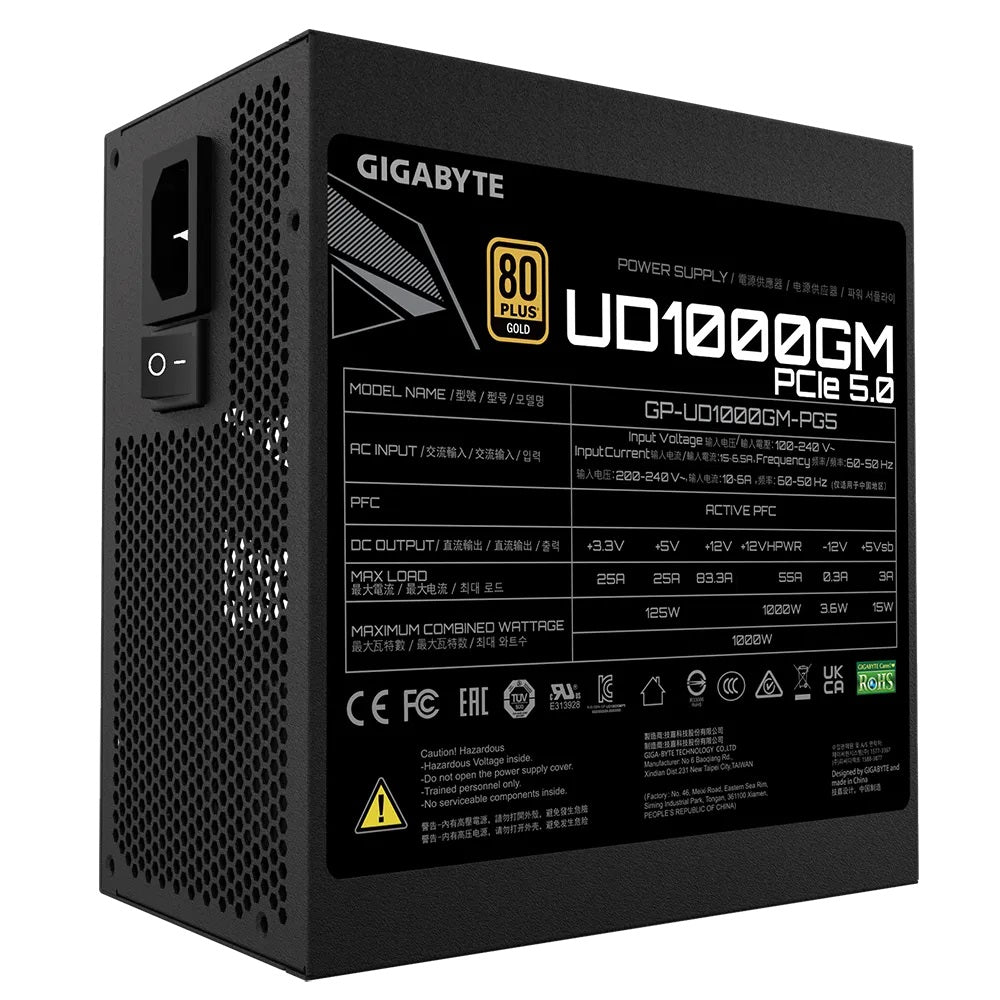 Gigabyte PSU 1000W (ATX3.0) Gold 80 + Modular