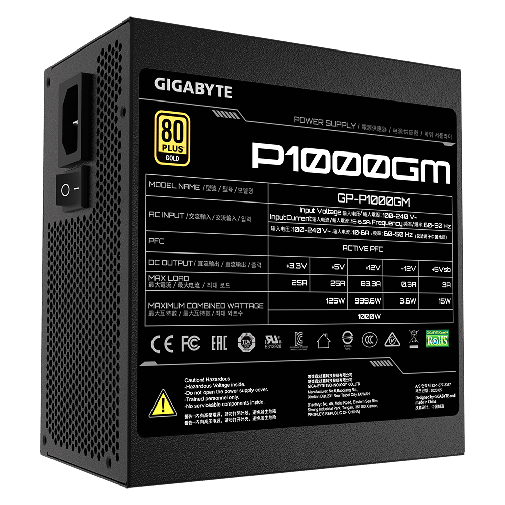 GIGABYTE PSU 1000W PFC GOLD 80 + MODULAR