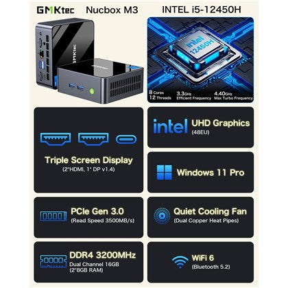 GMKtec NucBox M3 Intel i5-12450H/16GB/1TB/W11Pro