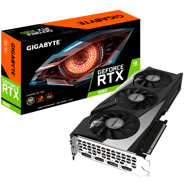 כ. מסך Gigabyte RTX3060 Gaming OC 12GD 2.0 PCIE4.0 LHR - Cryptech