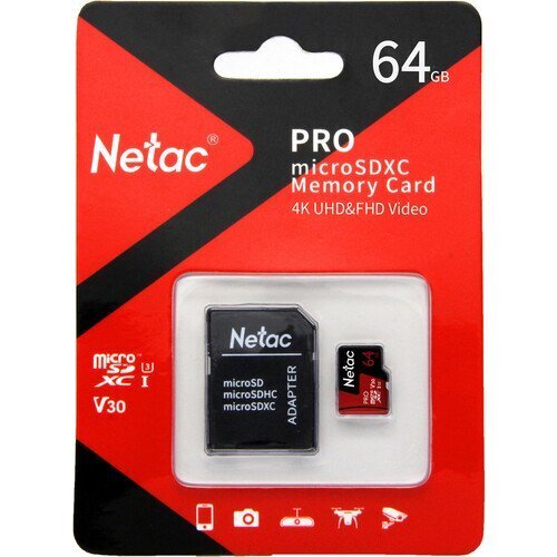 כ. זכרון Netac P500 Extreme Pro 64GB MicroSD Up To 100MB/s Read - Cryptech