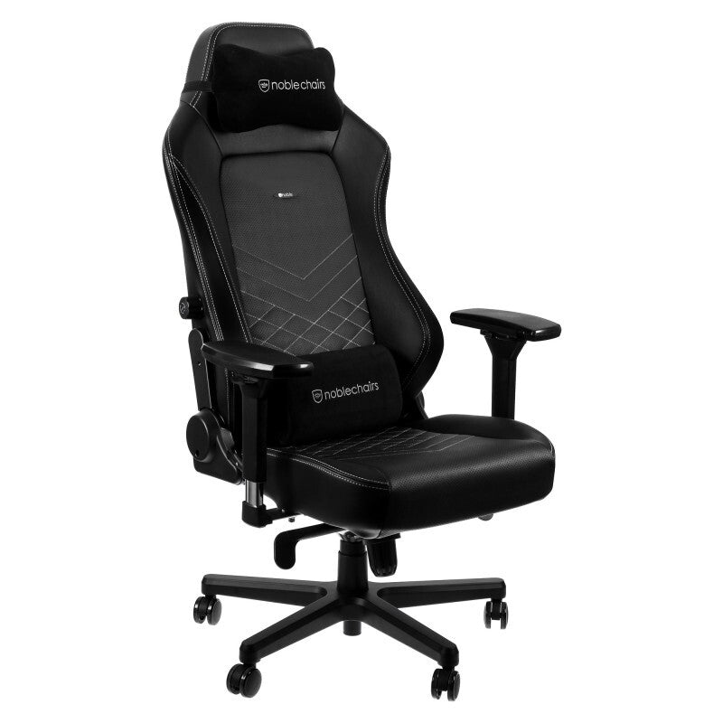 כיסא גיימינג NOBLECHAIRS HERO BLACK/PLATINUM WHITE בצבע שחור/ לבן פלטיניום - Cryptech