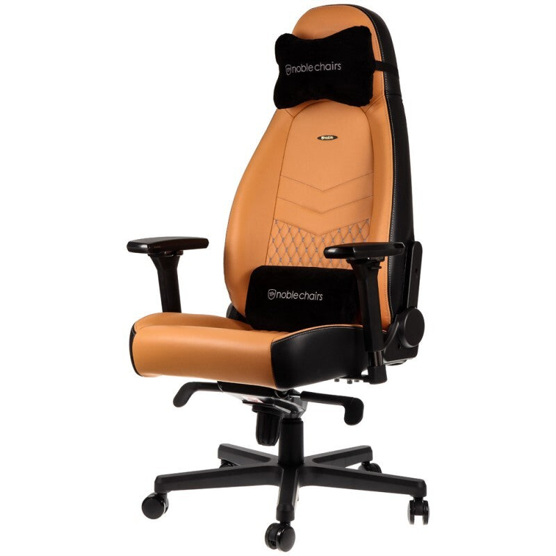 כיסא גיימינג NOBLECHAIRS ICON REAL LEATHER COGNAC/BLACK עור אמיתי - Cryptech