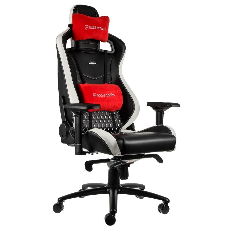 כיסא גיימינג NOBLECHAIRS EPIC REAL LEATHER BLACK/WHITE/RED עור אמיתי - Cryptech