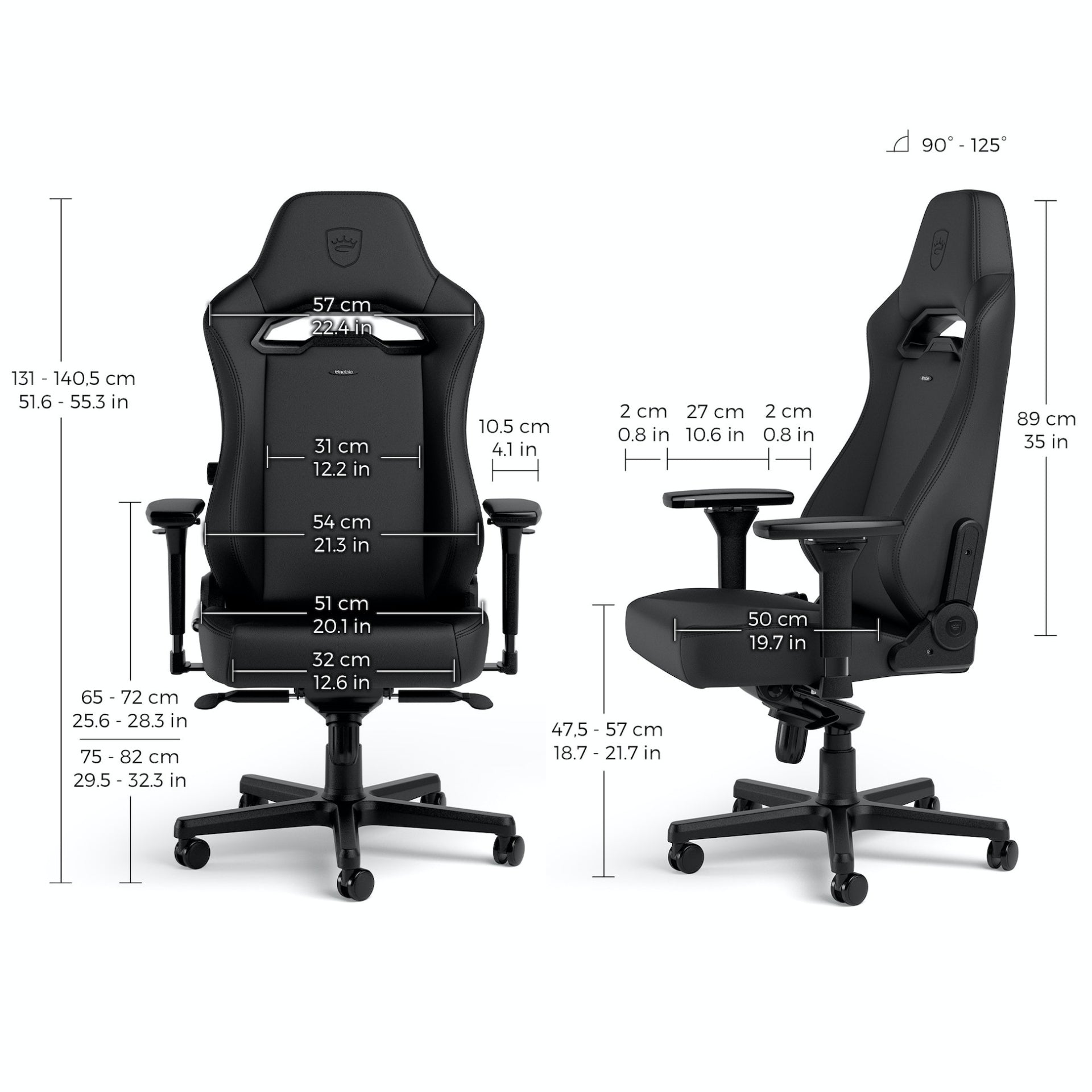 כיסא גיימינג NOBLECHAIRS HERO ST BLACK EDITION בצבע שחור - Cryptech