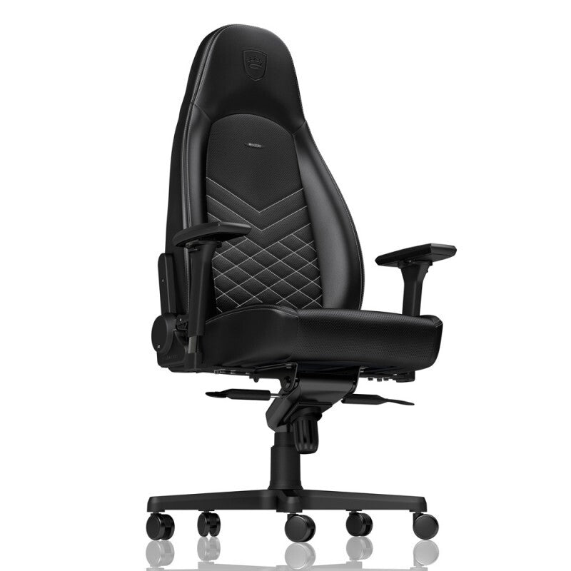 כיסא גיימינג NOBLECHAIRS ICON BLACK/PLATINUM WHITE בצבע שחור/לבן פלטינה - Cryptech