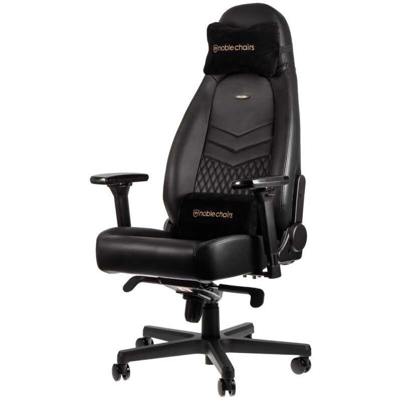 כיסא גיימינג NOBLECHAIRS ICON REAL LEATHER BLACK עור אמיתי - Cryptech