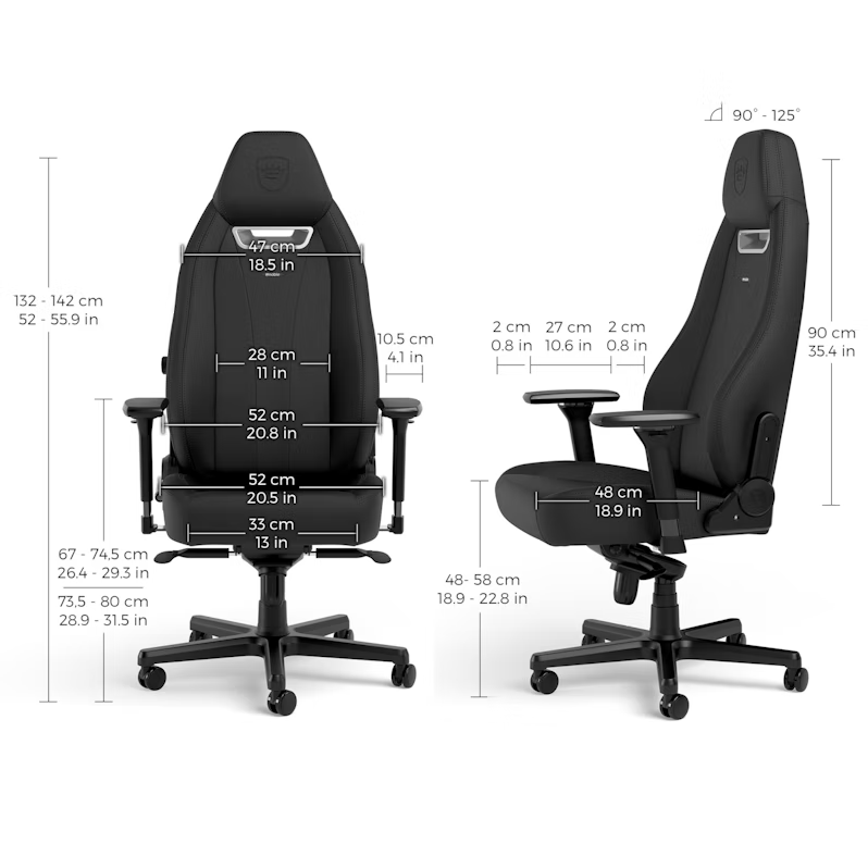 כיסא מנהלים NOBLECHAIRS LEGEND BLACK EDITION בצבע שחור - Cryptech