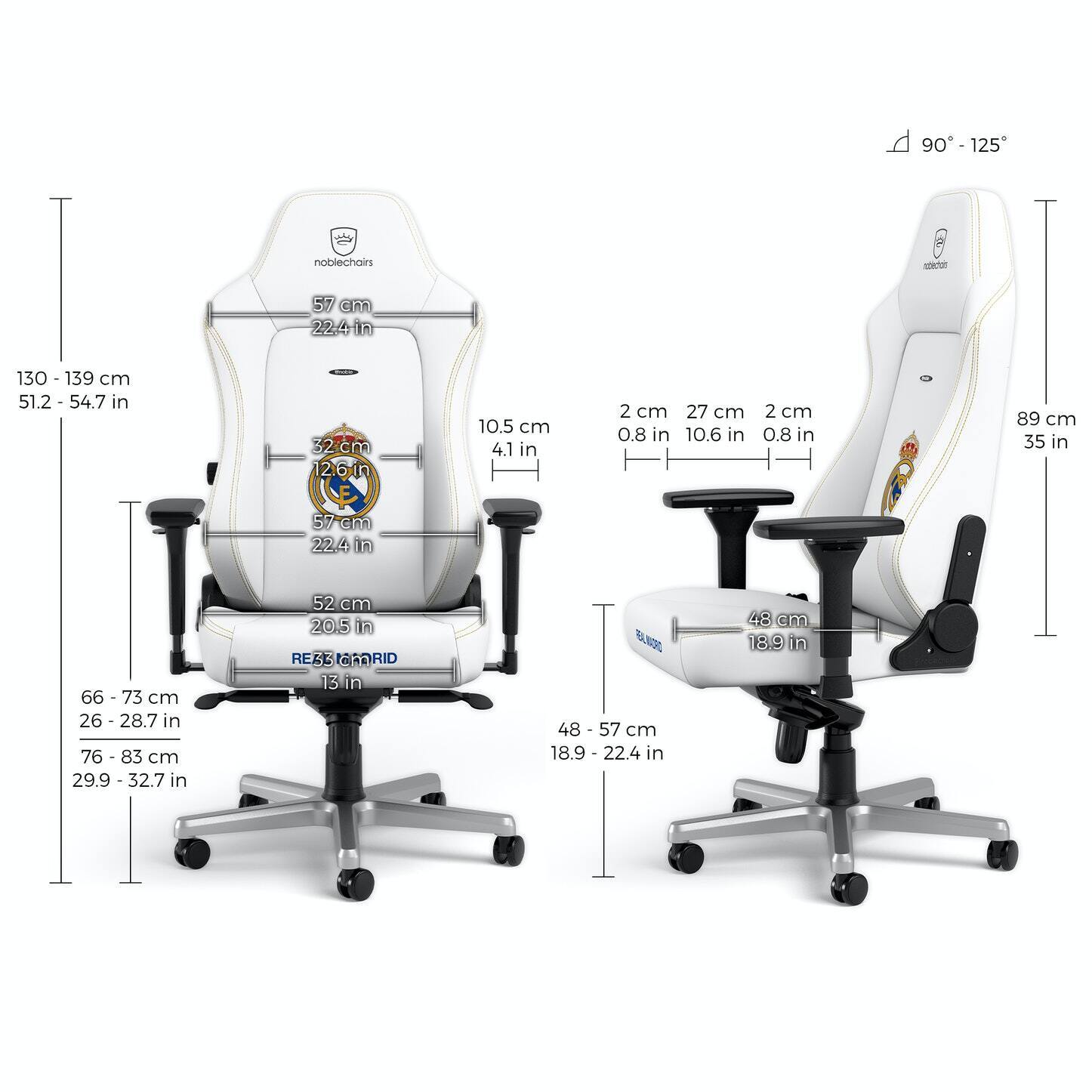 כיסא גיימינג NOBLECHAIRS HERO REAL MADRID EDITION - Cryptech