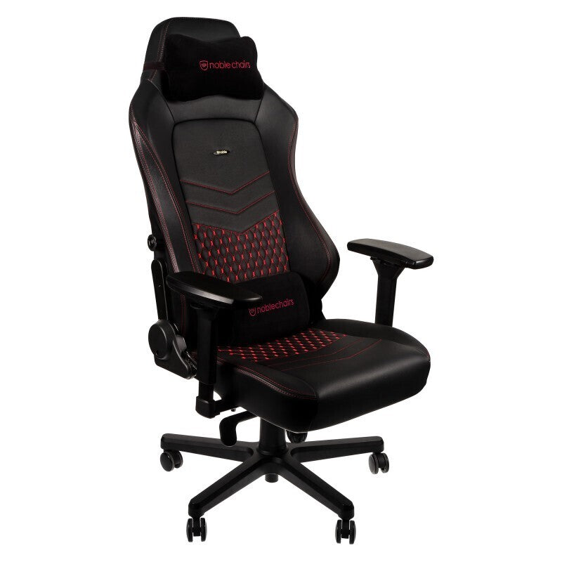 כיסא גיימינג עור אמיתי NOBLECHAIRS HERO REAL LEATHER BLACK/RED בצבע שחור/ אדום - Cryptech