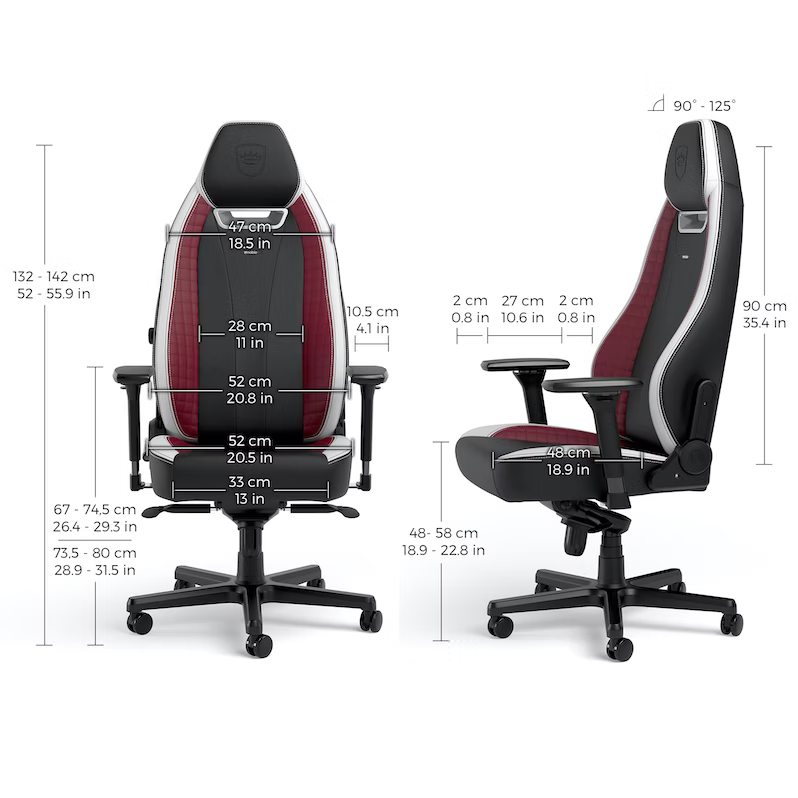 כיסא מנהלים NOBLECHAIRS LEGEND BLACK/WHITE/RED בצבע שחור/לבן/אדום - Cryptech