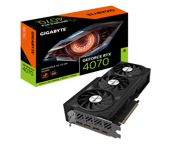 כרטיס מסך Gigabyte GeForce RTX 4070 Windforce OC V2 12GB