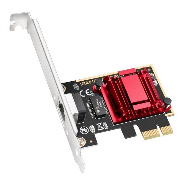 כ.רשת פנימי לנייח Cudy PE25 2.5Gbits PCI-E Nework Adapter LP - Cryptech