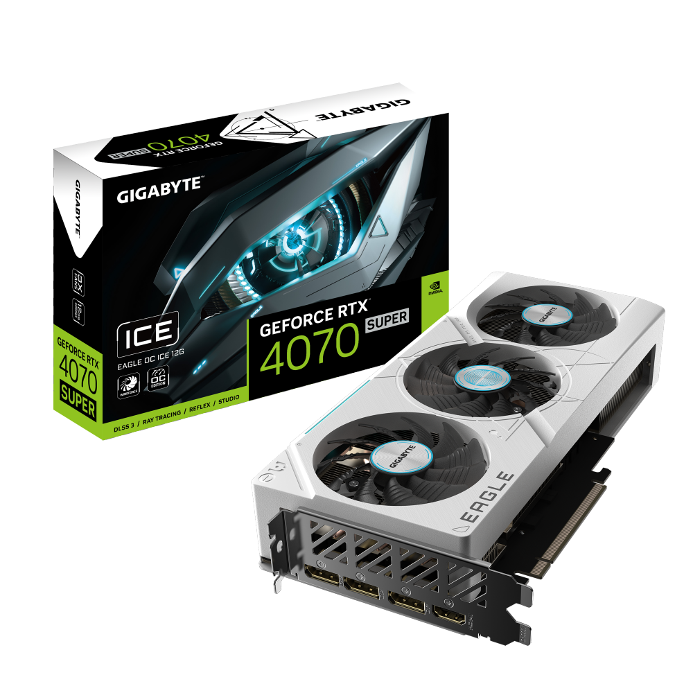 כרטיס מסך Gigabyte GeForce RTX 4070 SUPER EAGLE OC ICE 12GB - Cryptech